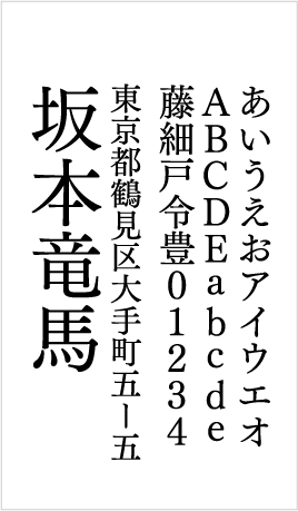 明朝（宛名）サンプル
